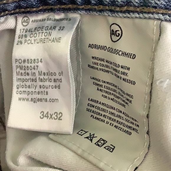 Adriano Goldschmied Men’s Blue jeans “ Everett “Size 34 X 32  distress med wash. - Picture 15 of 16